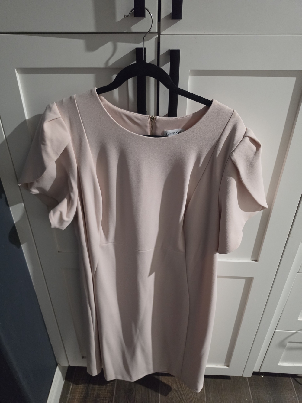 Calvin Klein Light Blush Flutter-Sleeve Sheath Dress
